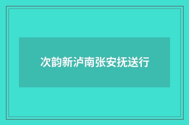 次韵新泸南张安抚送行
