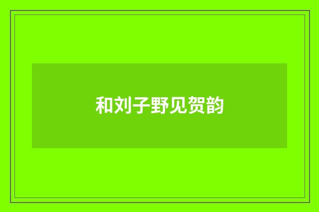 和刘子野见贺韵