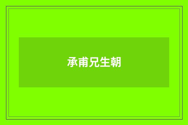 承甫兄生朝
