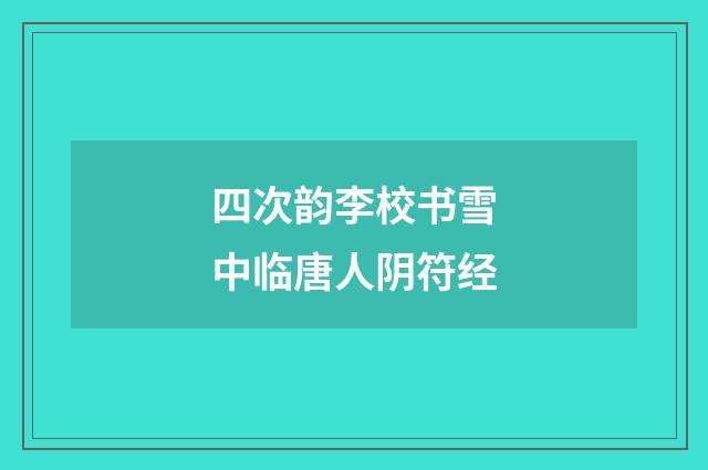 四次韵李校书雪中临唐人阴符经