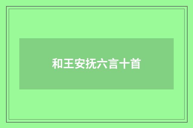 和王安抚六言十首