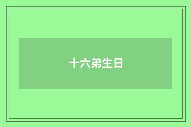 十六弟生日