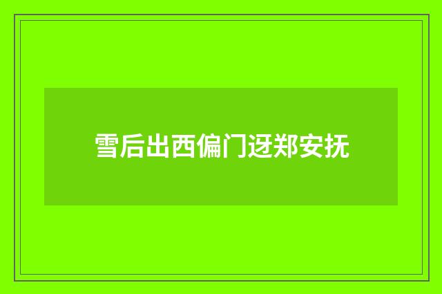 雪后出西偏门迓郑安抚