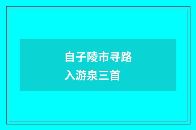自子陵市寻路入游泉三首