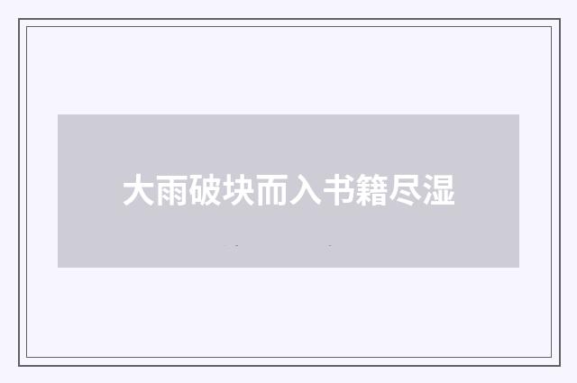 大雨破块而入书籍尽湿