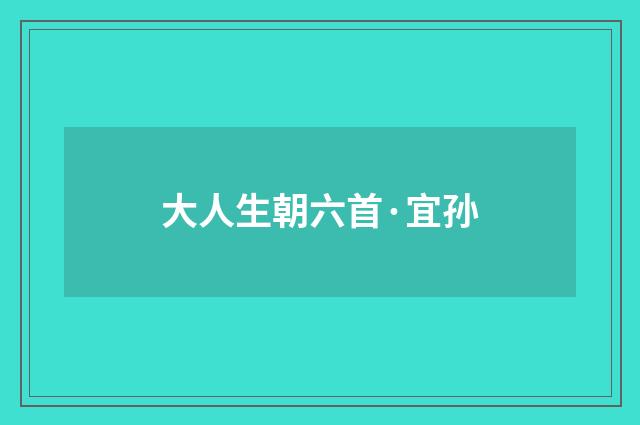 大人生朝六首·宜孙