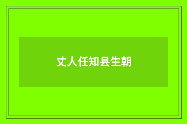 丈人任知县生朝
