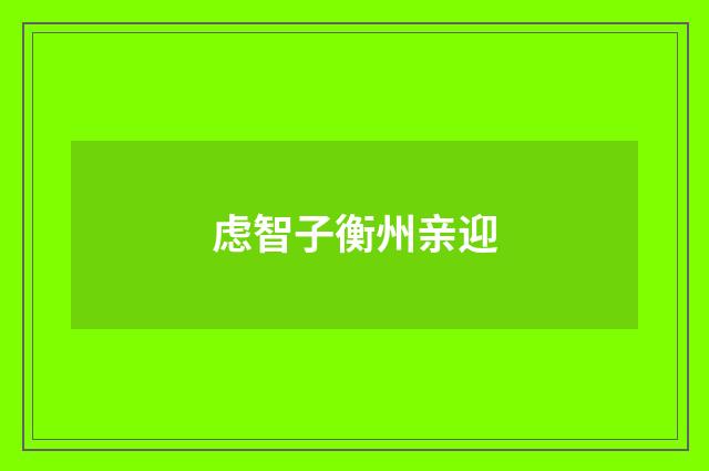 虑智子衡州亲迎
