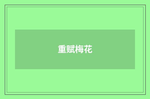 重赋梅花