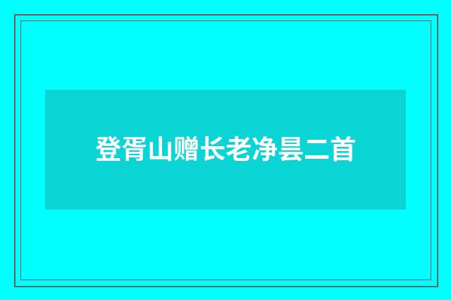登胥山赠长老净昙二首