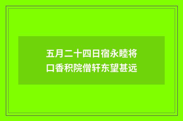 五月二十四日宿永睦将口香积院僧轩东望甚远