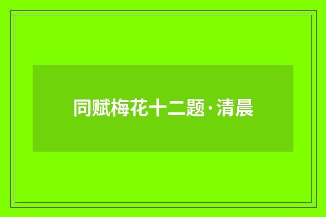 同赋梅花十二题·清晨