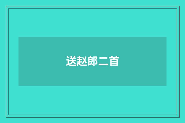 送赵郎二首