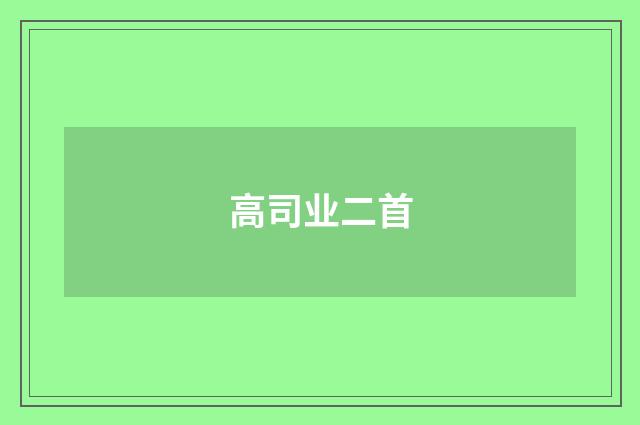 高司业二首