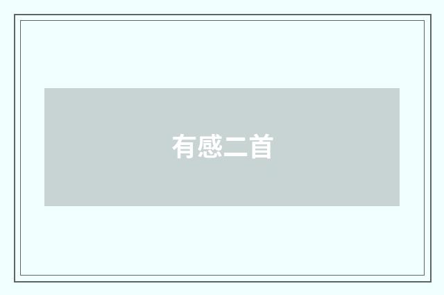 有感二首