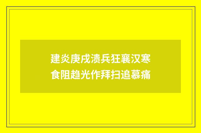 建炎庚戌溃兵狂襄汉寒食阻趋光作拜扫追慕痛