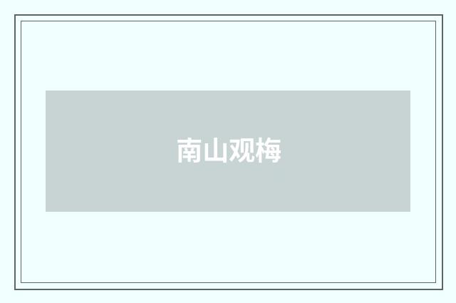 南山观梅