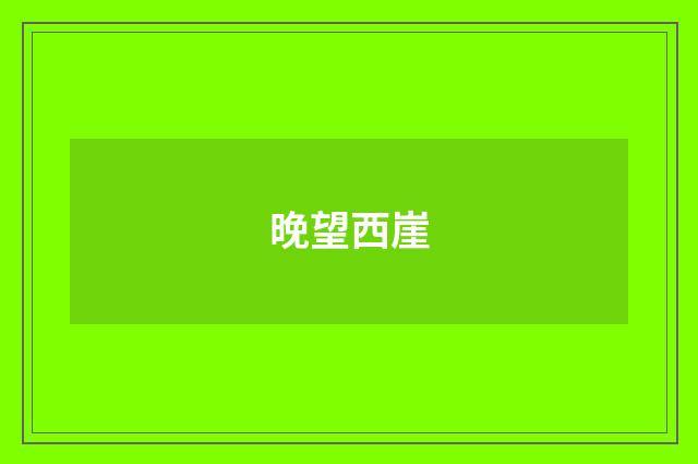 晚望西崖