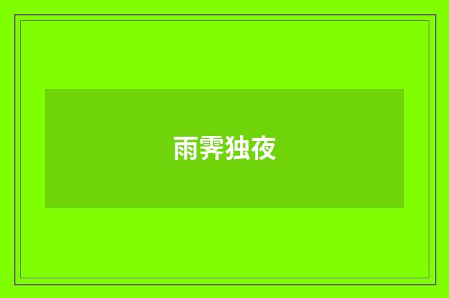 雨霁独夜