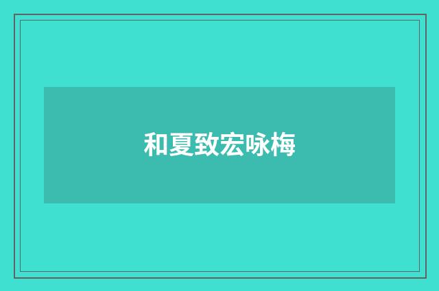 和夏致宏咏梅