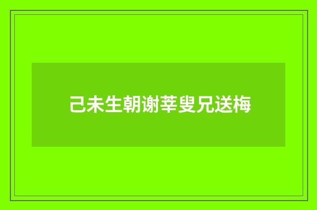 己未生朝谢莘叟兄送梅