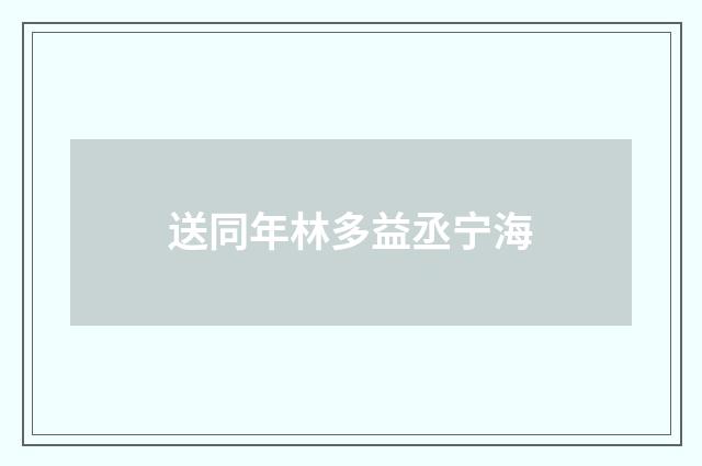 送同年林多益丞宁海