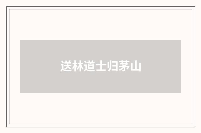 送林道士归茅山