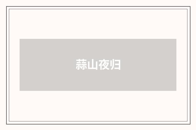 蒜山夜归