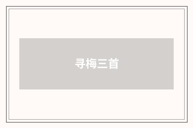 寻梅三首