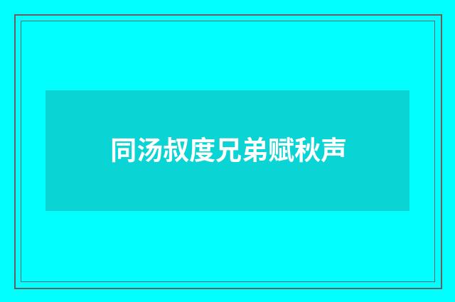同汤叔度兄弟赋秋声