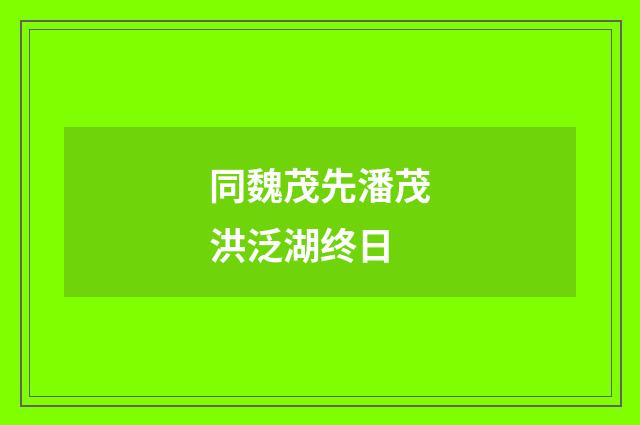 同魏茂先潘茂洪泛湖终日