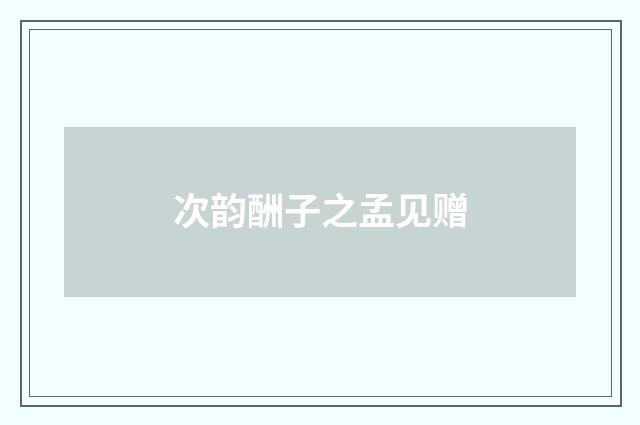次韵酬子之孟见赠