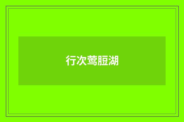 行次莺脰湖