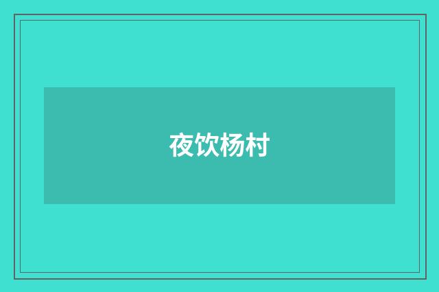 夜饮杨村