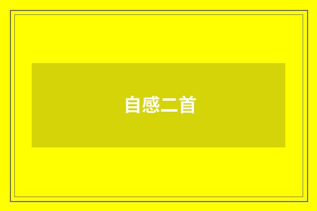 自感二首