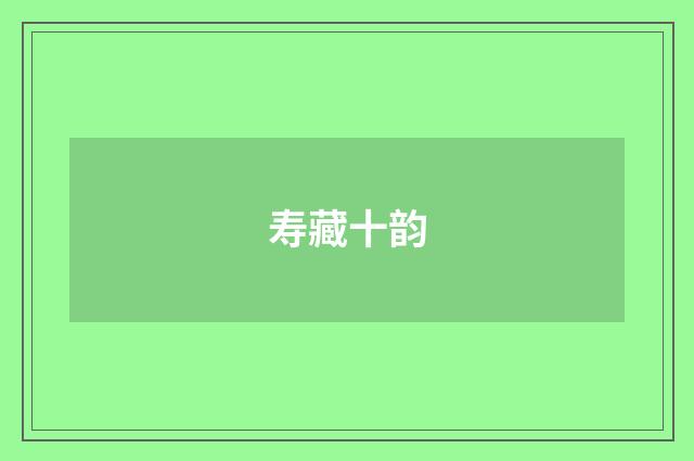 寿藏十韵