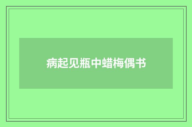 病起见瓶中蜡梅偶书