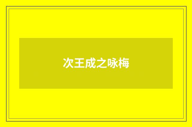 次王成之咏梅