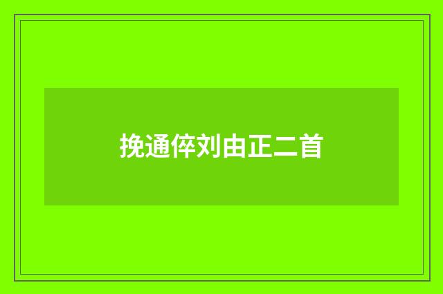 挽通倅刘由正二首