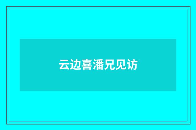 云边喜潘兄见访