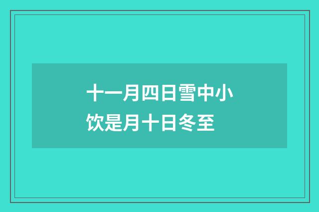 十一月四日雪中小饮是月十日冬至