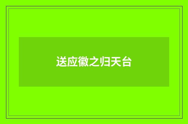 送应徽之归天台