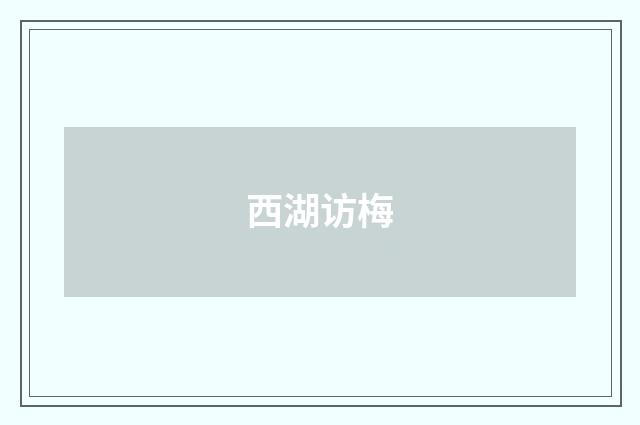 西湖访梅