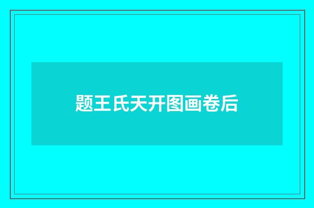 题王氏天开图画卷后