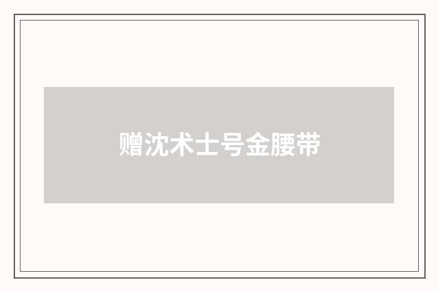 赠沈术士号金腰带