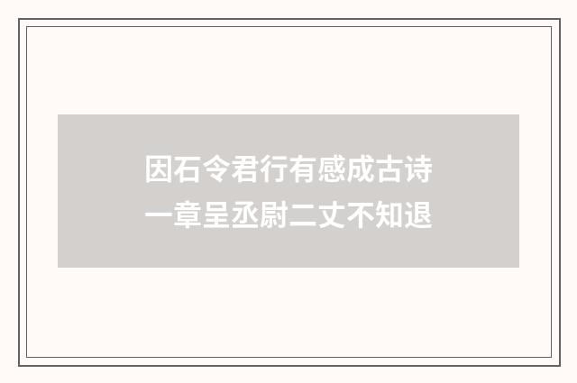 因石令君行有感成古诗一章呈丞尉二丈不知退