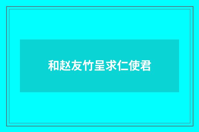 和赵友竹呈求仁使君