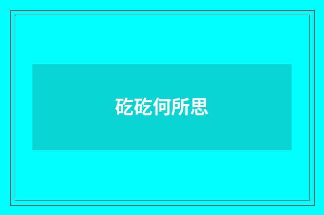 矻矻何所思