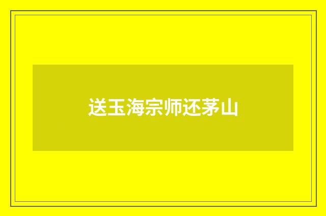 送玉海宗师还茅山