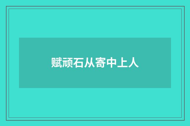 赋顽石从寄中上人